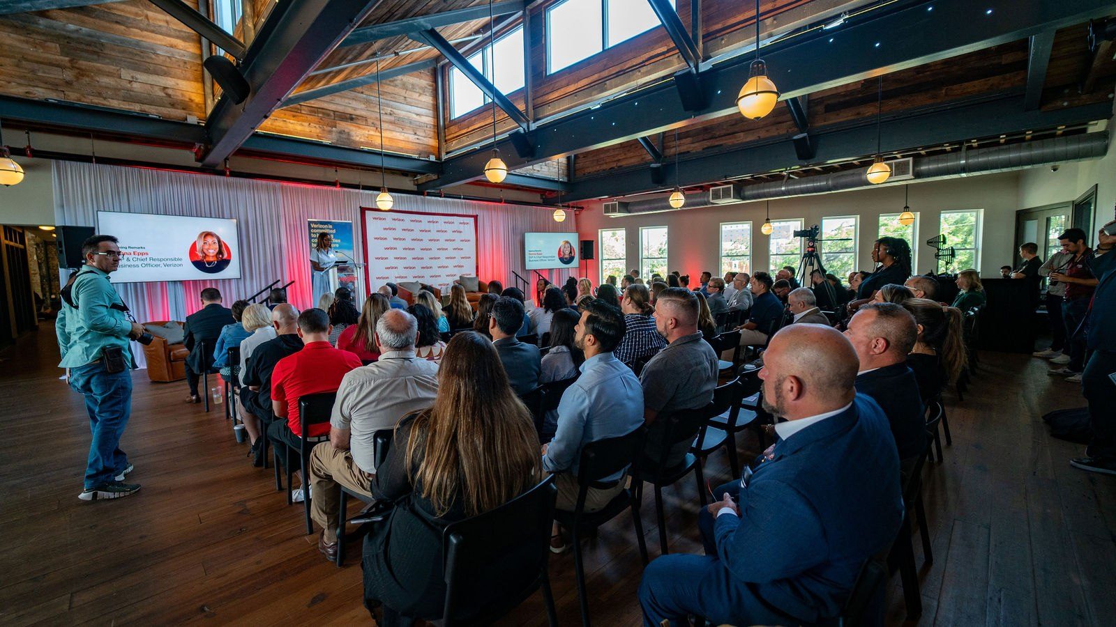 Oxford Exchange event hall full of guests during a live corporate event